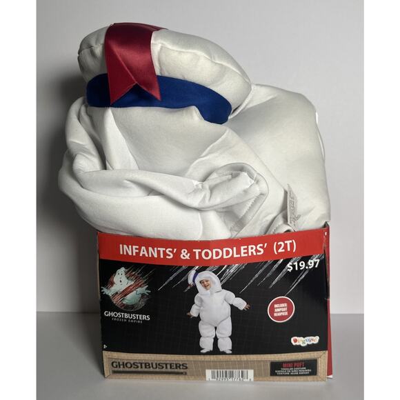 Ghostbusters Puft Infants Toddlers Size 2T Padded Jumpsuit Head Disguise New - Picture 1 of 4